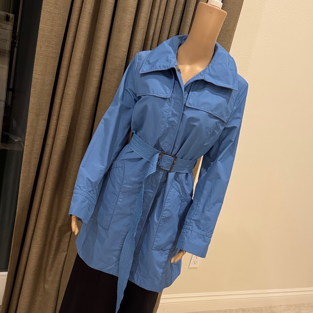 Elie Tahari Blue Trench Coat with Belt